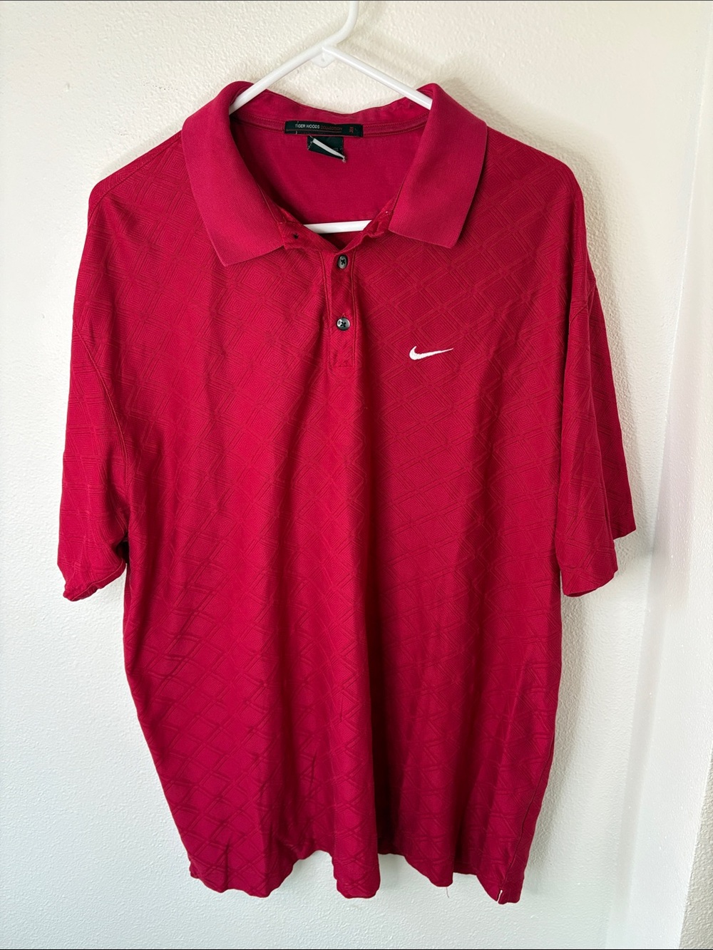 Nike Men’s Crimson Red Polo with White Swoosh
